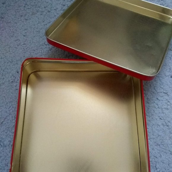 Vintage 1990s Mary Engelbreit "Always" Square Tin Hearts and Flowers - Picture 2 of 5